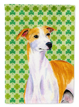 Load image into Gallery viewer, Whippet St. Patrick's Day Shamrock Portrait Garden Flag – Decorative Outdoor Yard Flag