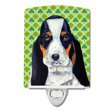 Load image into Gallery viewer, Basset Hound St. Patrick's Day Shamrock Portrait Ceramic Night Light LH9194CNL