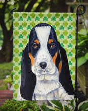 Load image into Gallery viewer, Basset Hound St. Patrick's Day Shamrock Portrait Garden Flag – Decorative Outdoor Yard Flag
