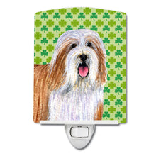 Load image into Gallery viewer, Bearded Collie St. Patrick's Day Shamrock Portrait Ceramic Night Light LH9195CNL