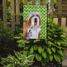 Load image into Gallery viewer, Bearded Collie St. Patrick's Day Shamrock Portrait Garden Flag – Decorative Outdoor Yard Flag