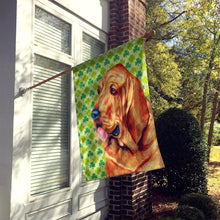 Load image into Gallery viewer, Bloodhound St. Patrick's Day Shamrock Portrait Flag Canvas House Size