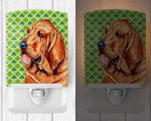 Load image into Gallery viewer, Bloodhound St. Patrick's Day Shamrock Portrait Ceramic Night Light LH9196CNL