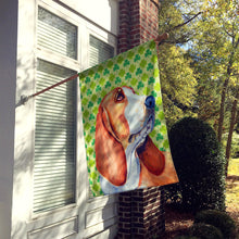Load image into Gallery viewer, Basset Hound St. Patrick's Day Shamrock Portrait Flag Canvas House Size