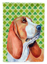 Load image into Gallery viewer, Basset Hound St. Patrick's Day Shamrock Portrait Flag Canvas House Size