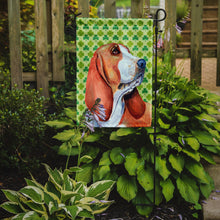 Load image into Gallery viewer, Basset Hound St. Patrick's Day Shamrock Portrait Garden Flag – Decorative Outdoor Yard Flag