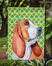 Load image into Gallery viewer, Basset Hound St. Patrick's Day Shamrock Portrait Garden Flag – Decorative Outdoor Yard Flag