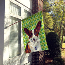 Load image into Gallery viewer, Corgi St. Patrick's Day Shamrock Portrait Flag Canvas House Size