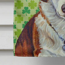 Load image into Gallery viewer, Corgi St. Patrick's Day Shamrock Portrait Flag Canvas House Size