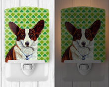 Load image into Gallery viewer, Corgi St. Patrick's Day Shamrock Portrait Ceramic Night Light LH9198CNL