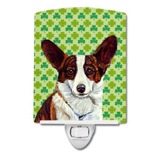 Load image into Gallery viewer, Corgi St. Patrick's Day Shamrock Portrait Ceramic Night Light LH9198CNL