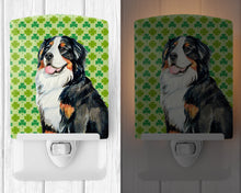 Load image into Gallery viewer, Bernese Mountain Dog St. Patrick's Day Shamrock Portrait Ceramic Night Light LH9199CNL