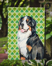 Load image into Gallery viewer, Bernese Mountain Dog St. Patrick's Day Shamrock Portrait Garden Flag – Decorative Outdoor Yard Flag