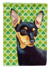 Load image into Gallery viewer, Min Pin St. Patrick's Day Shamrock Portrait Flag Canvas House Size