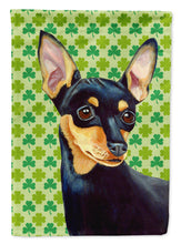 Load image into Gallery viewer, Min Pin St. Patrick's Day Shamrock Portrait Garden Flag – Decorative Outdoor Yard Flag