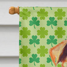 Load image into Gallery viewer, Airedale St. Patrick's Day Shamrock Portrait Flag Canvas House Size