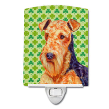 Load image into Gallery viewer, Airedale St. Patrick's Day Shamrock Portrait Ceramic Night Light LH9201CNL