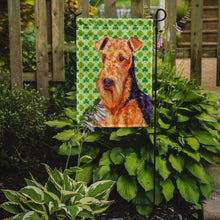 Load image into Gallery viewer, Airedale St. Patrick's Day Shamrock Portrait Garden Flag – Decorative Outdoor Yard Flag
