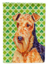 Load image into Gallery viewer, Airedale St. Patrick's Day Shamrock Portrait Garden Flag – Decorative Outdoor Yard Flag