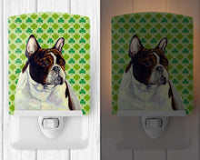 Load image into Gallery viewer, French Bulldog St. Patrick's Day Shamrock Portrait Ceramic Night Light LH9202CNL