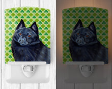 Load image into Gallery viewer, Schipperke St. Patrick's Day Shamrock Portrait Ceramic Night Light LH9204CNL