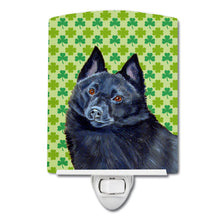 Load image into Gallery viewer, Schipperke St. Patrick's Day Shamrock Portrait Ceramic Night Light LH9204CNL