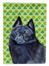 Load image into Gallery viewer, Schipperke St. Patrick's Day Shamrock Portrait Garden Flag – Decorative Outdoor Yard Flag