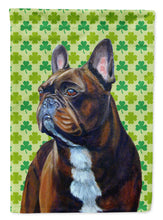 Load image into Gallery viewer, French Bulldog St. Patrick's Day Shamrock Portrait Garden Flag – Decorative Outdoor Yard Flag