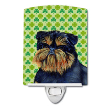 Load image into Gallery viewer, Brussels Griffon St. Patrick's Day Shamrock Portrait Ceramic Night Light LH9208CNL