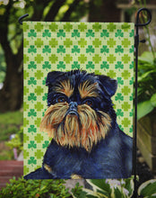 Load image into Gallery viewer, Brussels Griffon St. Patrick's Day Shamrock Portrait Garden Flag – Decorative Outdoor Yard Flag