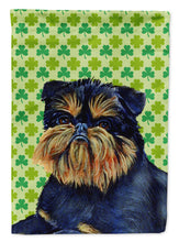 Load image into Gallery viewer, Brussels Griffon St. Patrick's Day Shamrock Portrait Garden Flag – Decorative Outdoor Yard Flag