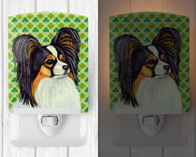 Load image into Gallery viewer, Papillon St. Patrick's Day Shamrock Portrait Ceramic Night Light LH9210CNL
