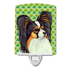 Load image into Gallery viewer, Papillon St. Patrick's Day Shamrock Portrait Ceramic Night Light LH9210CNL