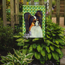 Load image into Gallery viewer, Papillon St. Patrick's Day Shamrock Portrait Garden Flag – Decorative Outdoor Yard Flag