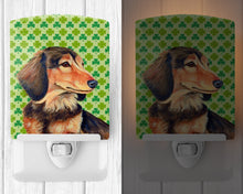 Load image into Gallery viewer, Dachshund St. Patrick's Day Shamrock Portrait Ceramic Night Light LH9211CNL