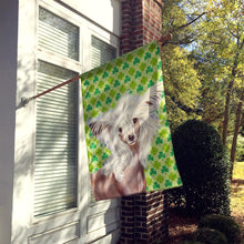 Load image into Gallery viewer, Chinese Crested St. Patrick's Day Shamrock Portrait Flag Canvas House Size