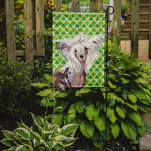 Load image into Gallery viewer, Chinese Crested St. Patrick's Day Shamrock Portrait Garden Flag – Decorative Outdoor Yard Flag