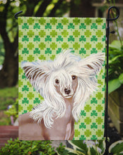 Load image into Gallery viewer, Chinese Crested St. Patrick's Day Shamrock Portrait Garden Flag – Decorative Outdoor Yard Flag
