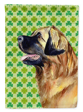 Load image into Gallery viewer, Leonberger St. Patrick's Day Shamrock Portrait Garden Flag – Decorative Outdoor Yard Flag
