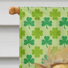 Load image into Gallery viewer, Tibetan Spaniel St. Patrick's Day Shamrock Portrait Flag Canvas House Size