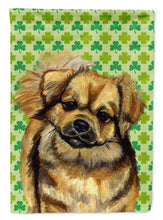 Load image into Gallery viewer, Tibetan Spaniel St. Patrick's Day Shamrock Portrait Flag Canvas House Size