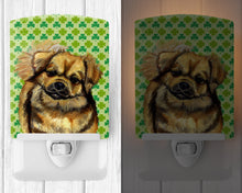 Load image into Gallery viewer, Tibetan Spaniel St. Patrick's Day Shamrock Portrait Ceramic Night Light LH9214CNL