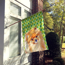Load image into Gallery viewer, Pomeranian St. Patrick's Day Shamrock Portrait Flag Canvas House Size