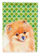 Load image into Gallery viewer, Pomeranian St. Patrick's Day Shamrock Portrait Flag Canvas House Size