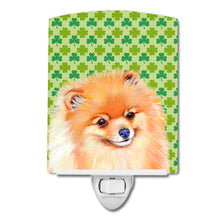 Load image into Gallery viewer, Pomeranian St. Patrick's Day Shamrock Portrait Ceramic Night Light LH9215CNL