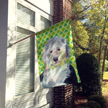 Load image into Gallery viewer, Old English Sheepdog St. Patrick's Day Shamrock Portrait Flag Canvas House Size