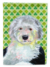 Load image into Gallery viewer, Old English Sheepdog St. Patrick's Day Shamrock Portrait Flag Canvas House Size
