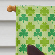 Load image into Gallery viewer, Norwegian Elkhound St. Patrick's Day Shamrock Portrait Flag Canvas House Size