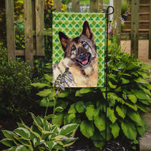 Load image into Gallery viewer, Norwegian Elkhound St. Patrick's Day Shamrock Portrait Garden Flag – Decorative Outdoor Yard Flag