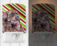 Load image into Gallery viewer, Newfoundland Candy Cane Holiday Christmas Ceramic Night Light LH9219CNL